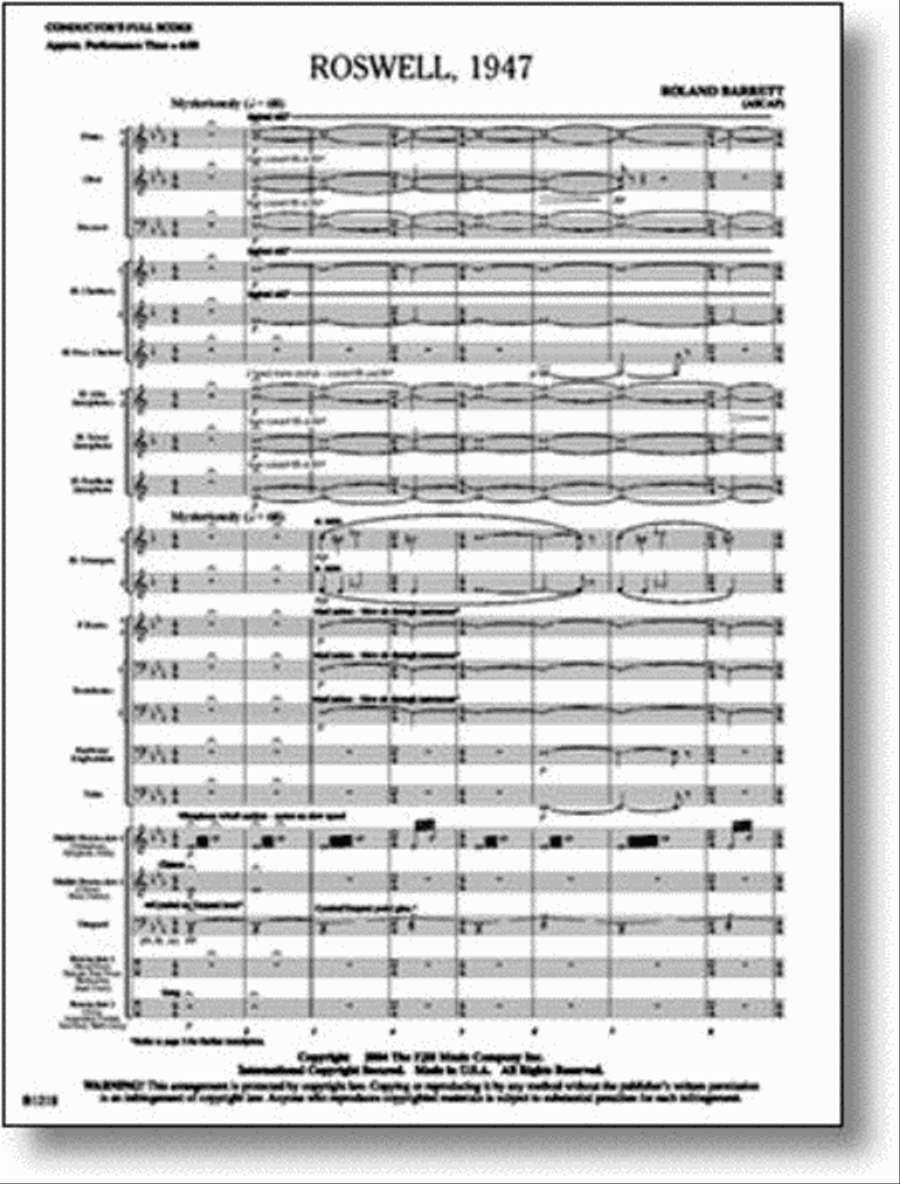 Roswell, 1947 Concert Band scores gallery preview page 1