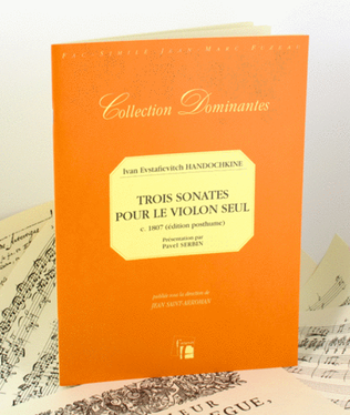 Book cover for Three sonatas for solo violin c. 1807