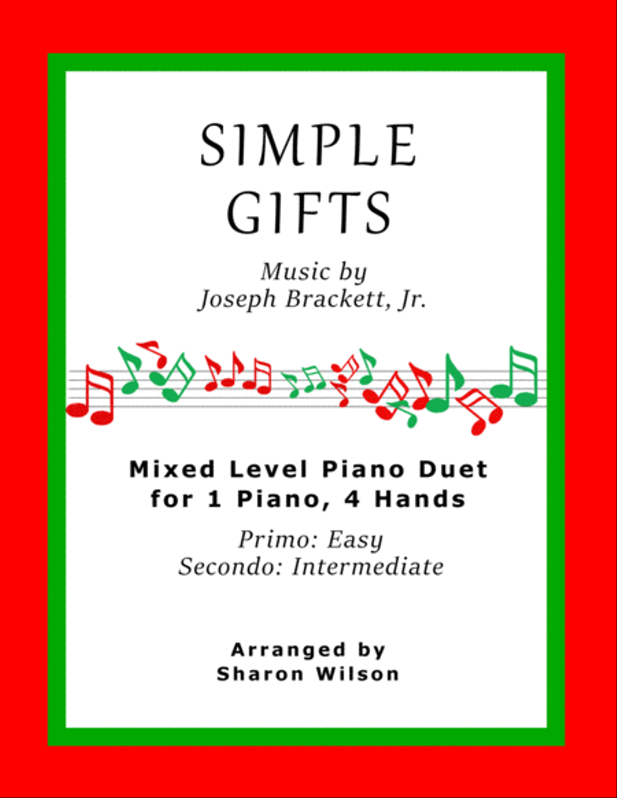 Simple Gifts (Easy Piano Duet; 1 Piano, 4 Hands) Easy Piano scores gallery preview page 1