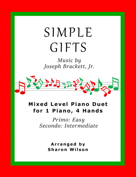 Simple Gifts (Easy Piano Duet; 1 Piano, 4 Hands) image number null