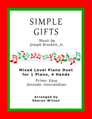 Simple Gifts (Easy Piano Duet; 1 Piano, 4 Hands)