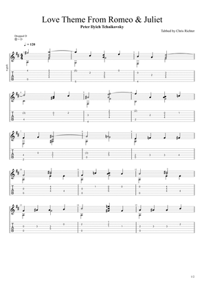 Love Theme from Romeo and Juliet (Solo Fingerstyle Guitar Tab)