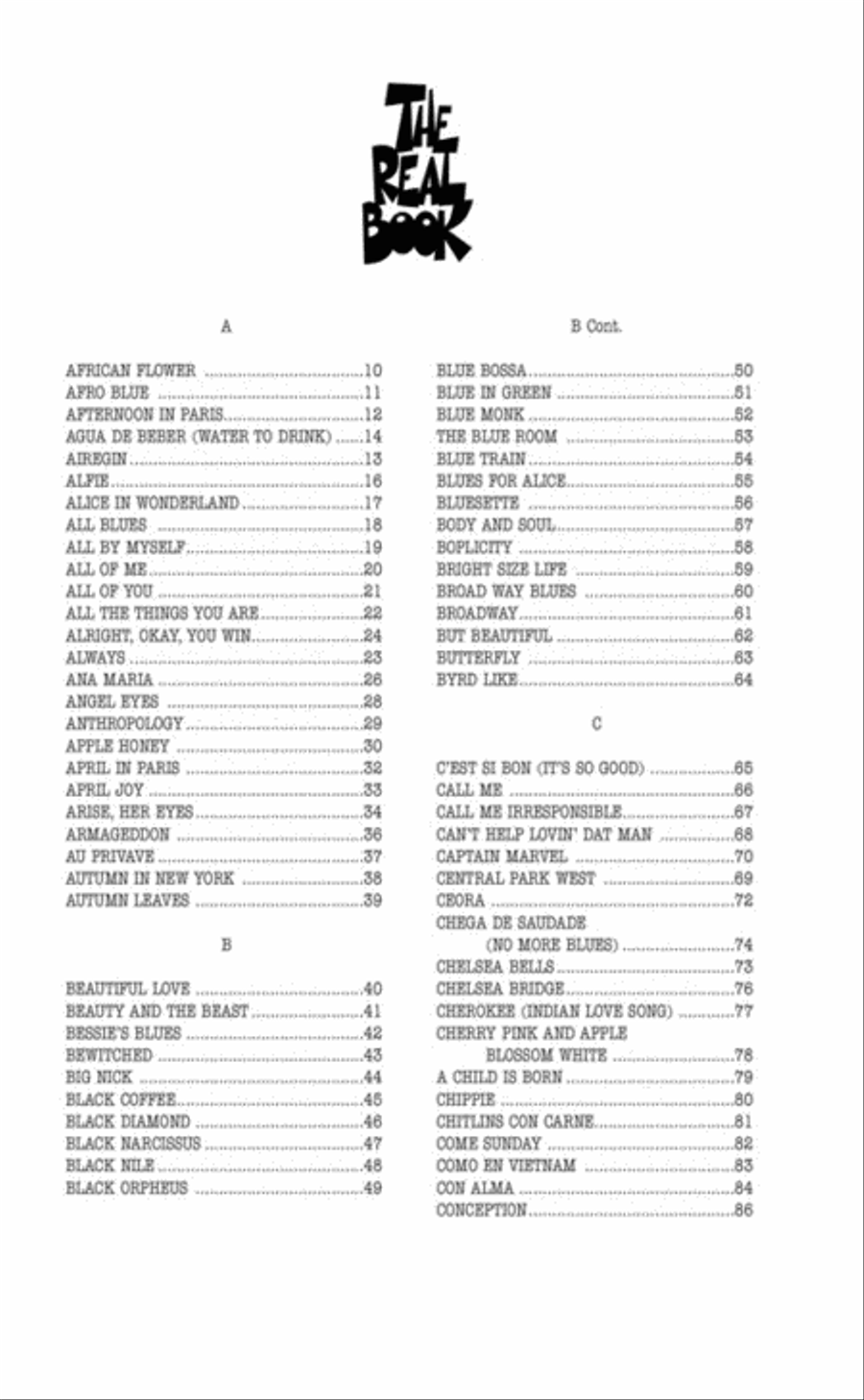 The Real Book – Volume I – Sixth Edition – Mini Edition Piano scores gallery preview page 2