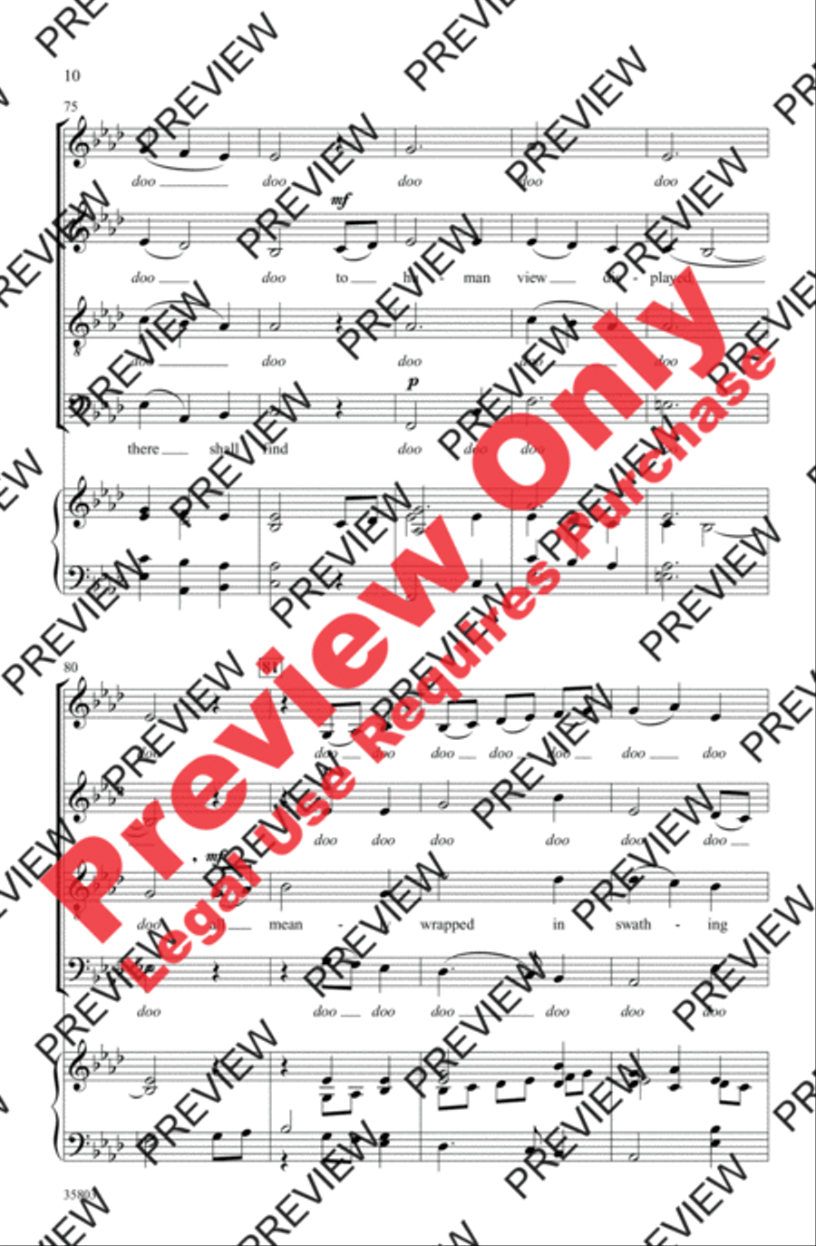 While Shepherds Watched Their Flocks 4-Part scores gallery preview page 10