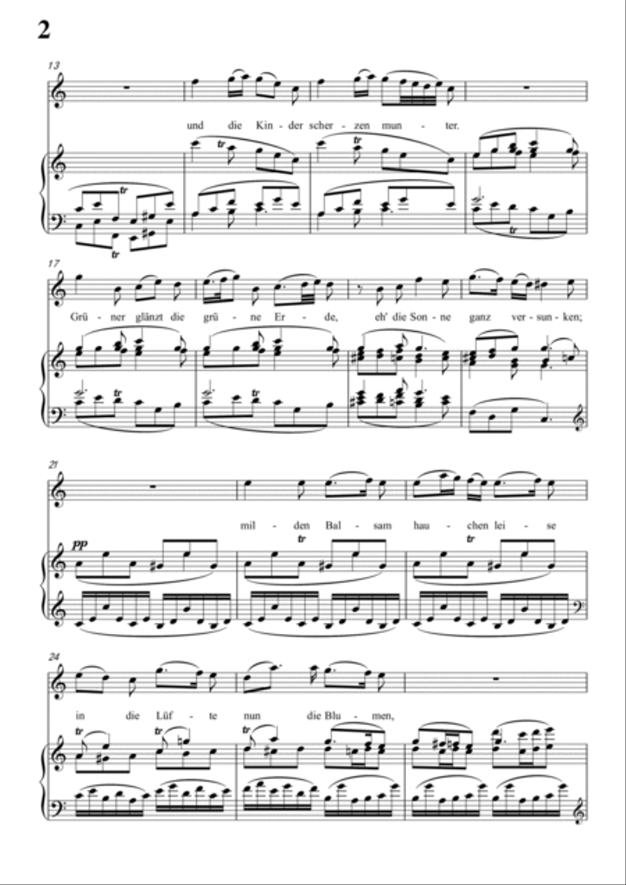 Schubert-Abendröth in C for Vocal and Piano Voice scores gallery preview page 3