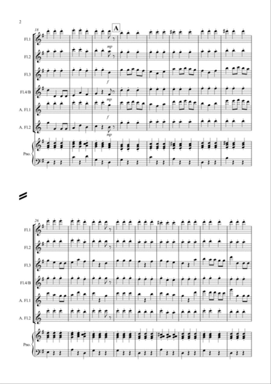We wish you a Merry christmas for Flute Quartet Flute Quartet scores gallery preview page 2