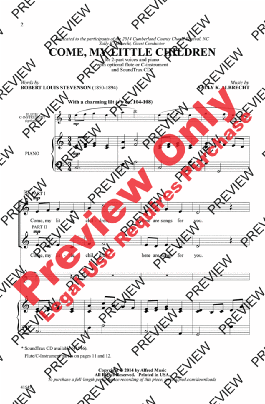 Come, My Little Children 2-Part scores gallery preview page 2