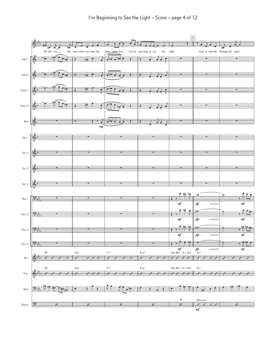 I'm Beginning To See The Light Jazz Ensemble scores gallery preview page 4