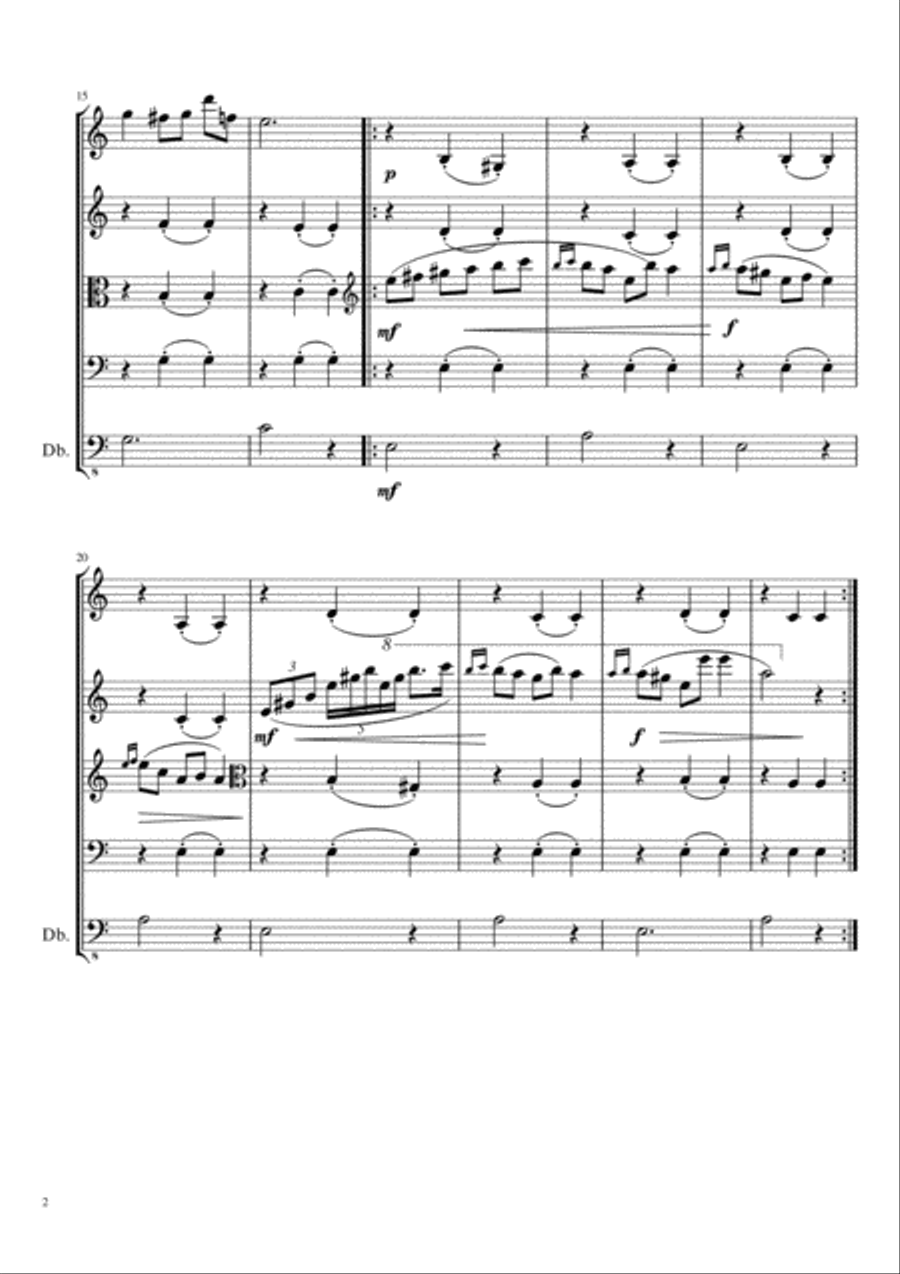Waltz in A minor (Opus posthumous) for small string ensemble String Orchestra scores gallery preview page 3