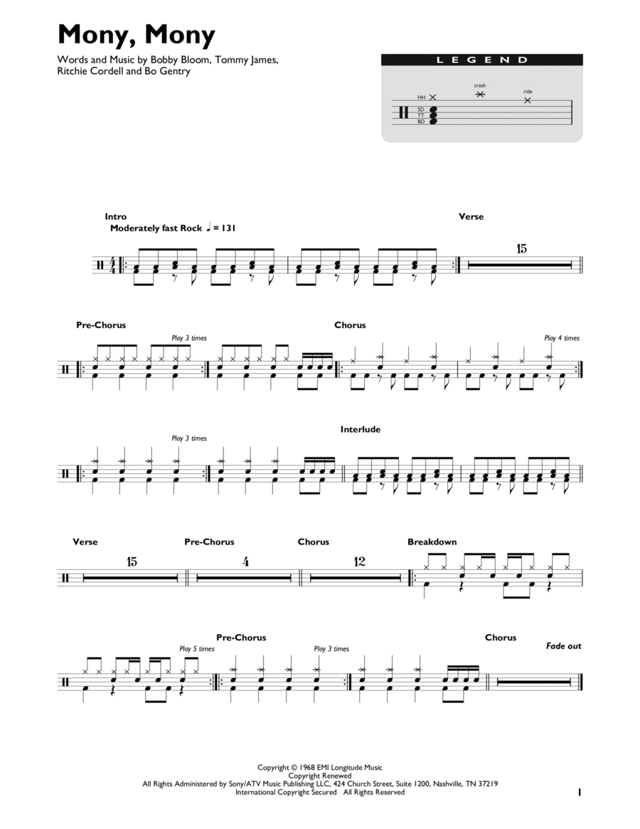 Mony Drum Set scores gallery preview page 1