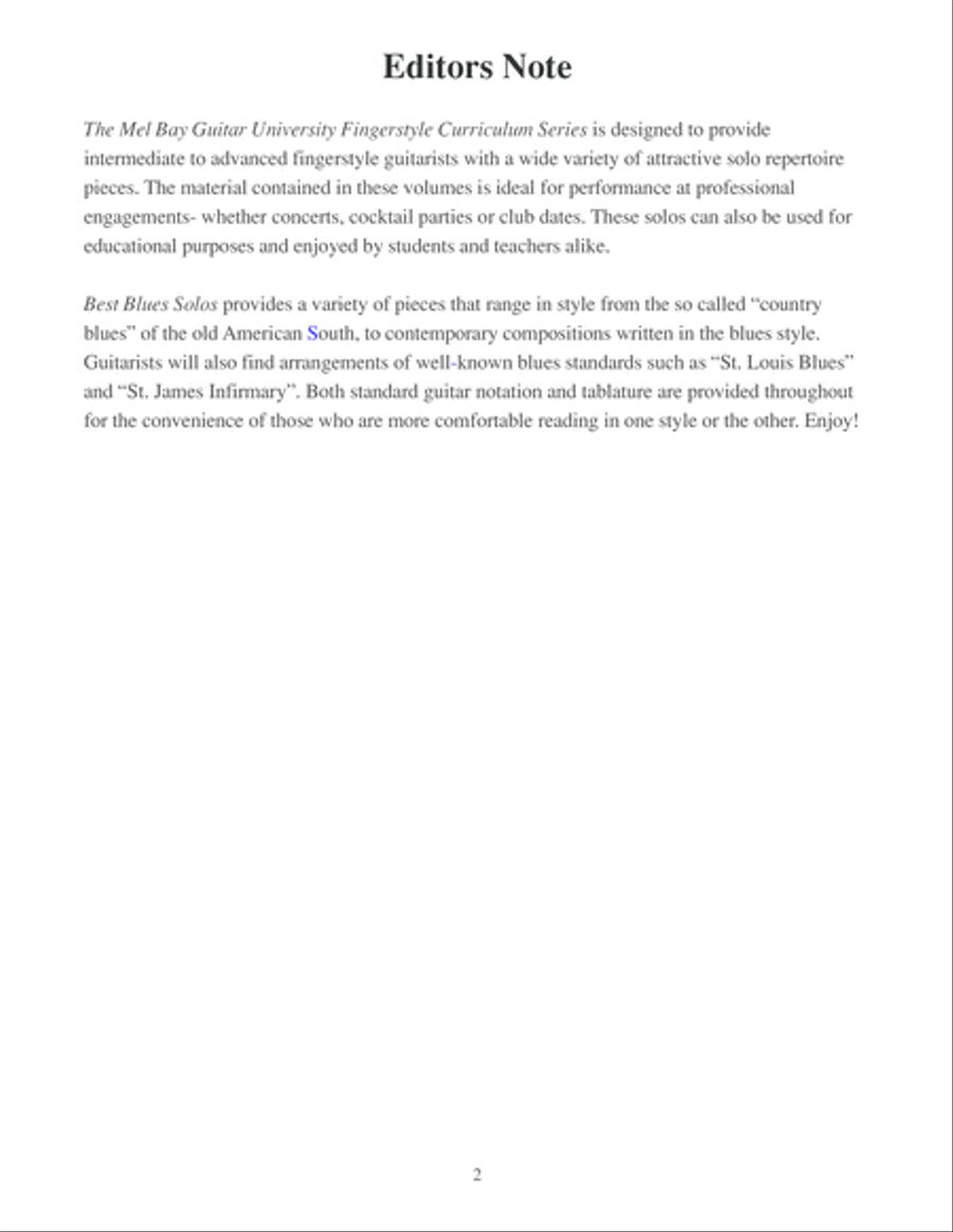 MBGU Fingerstyle Curriculum: Best Blues Solos Electric Guitar scores gallery preview page 3