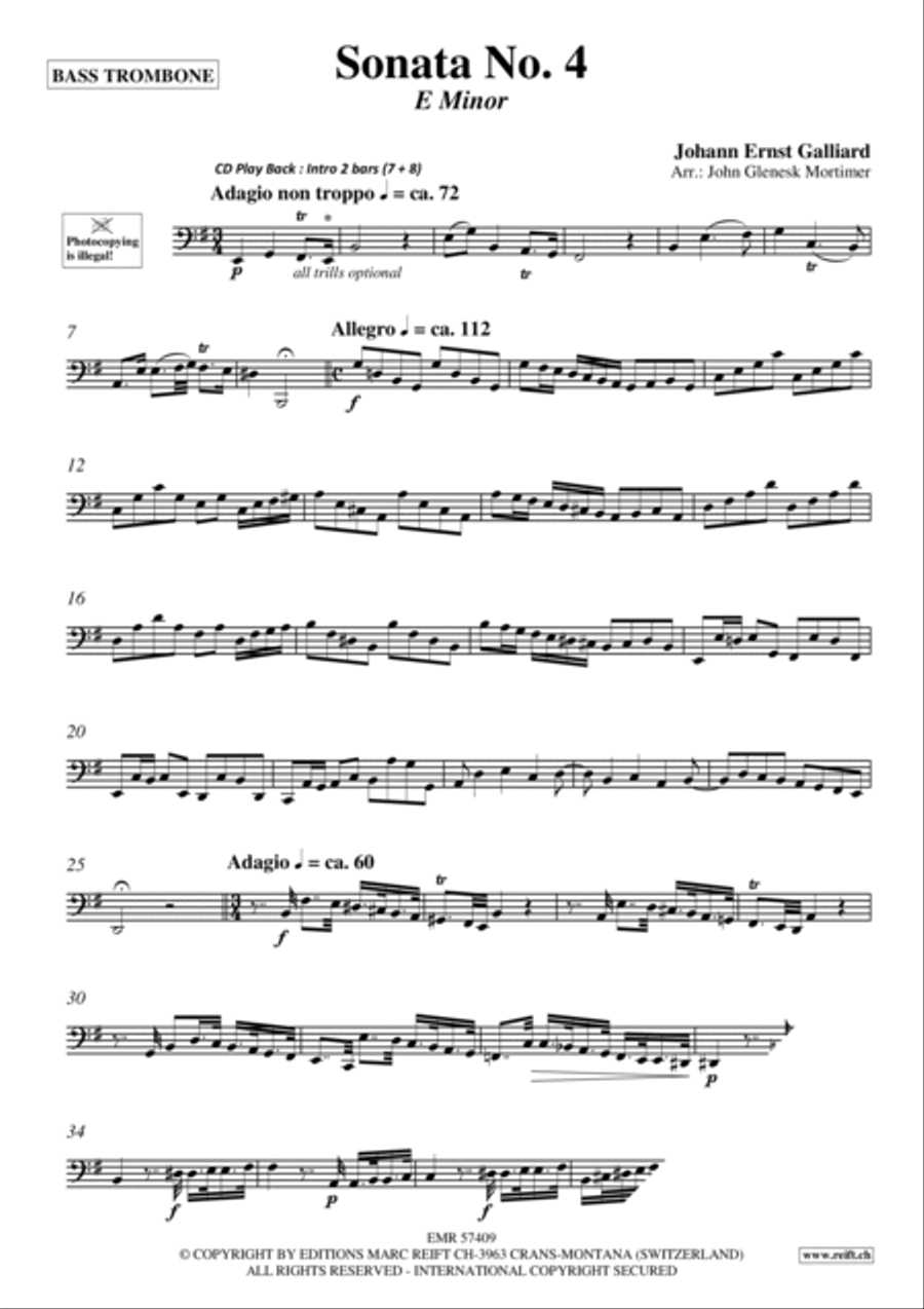 Sonata No. 4 Trombone scores gallery preview page 3
