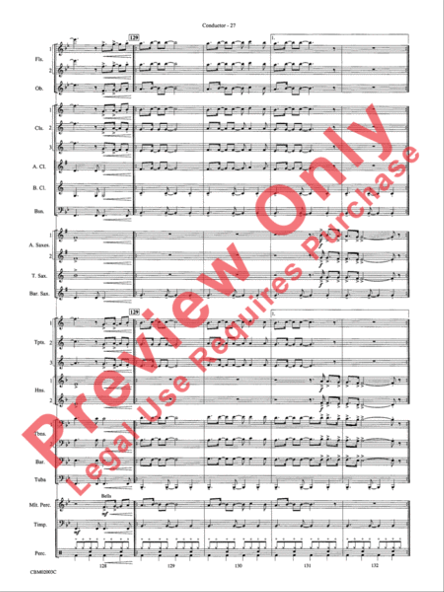 Mamma Mia! - Concert Band (Conductor's Score) Concert Band scores gallery preview page 30