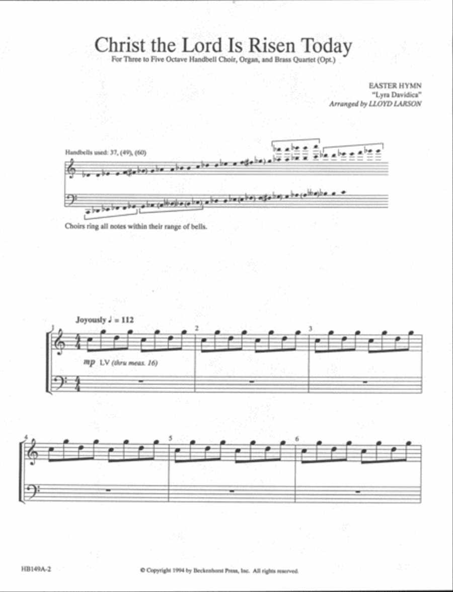Christ the Lord Is Risen Today - handbell part 5-Octaves scores gallery preview page 2