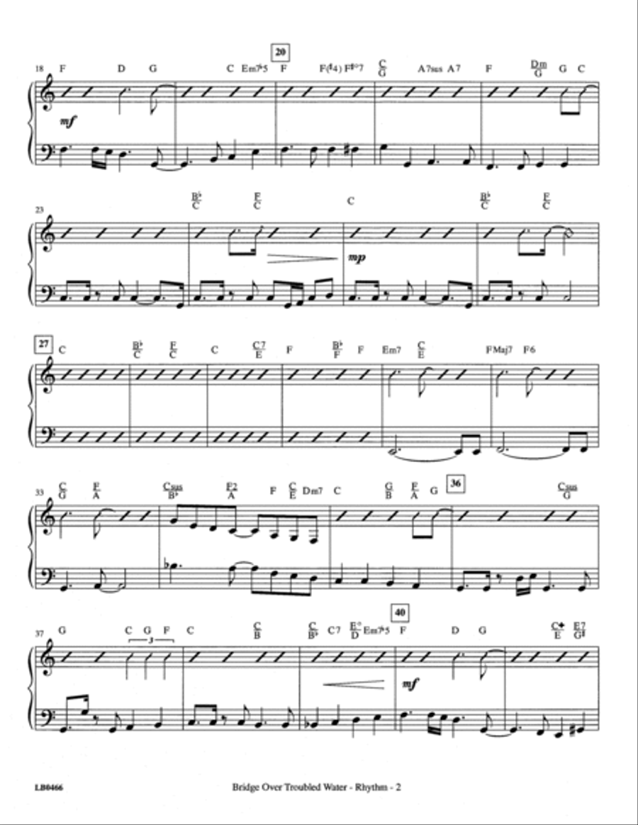 Bridge Over Troubled Water (arr. Mark Hayes) - Master Rhythm Choir scores gallery preview page 2