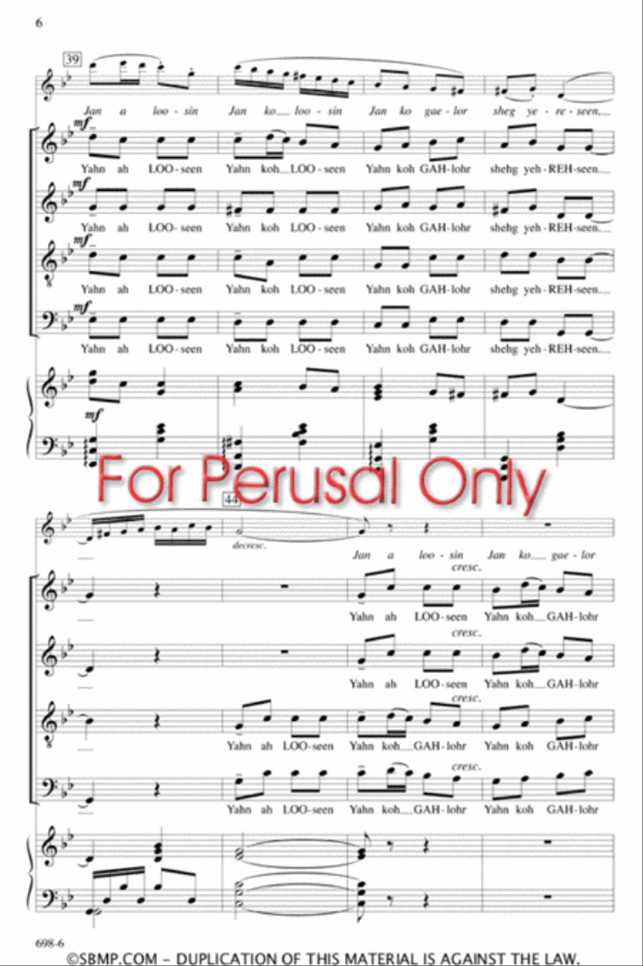 Loosin Yelav - SATB Octavo 4-Part scores gallery preview page 5