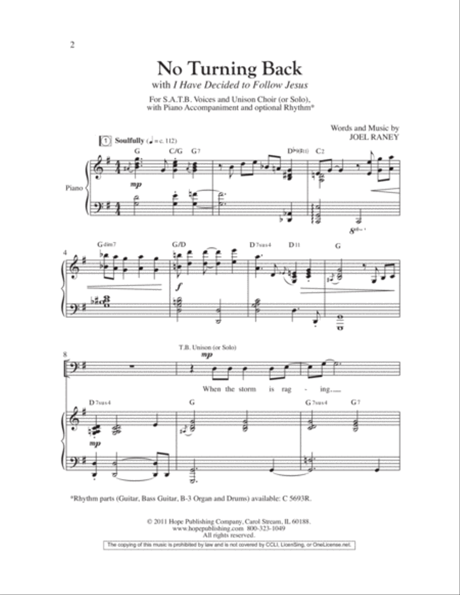 No Turning Back 4-Part scores gallery preview page 2