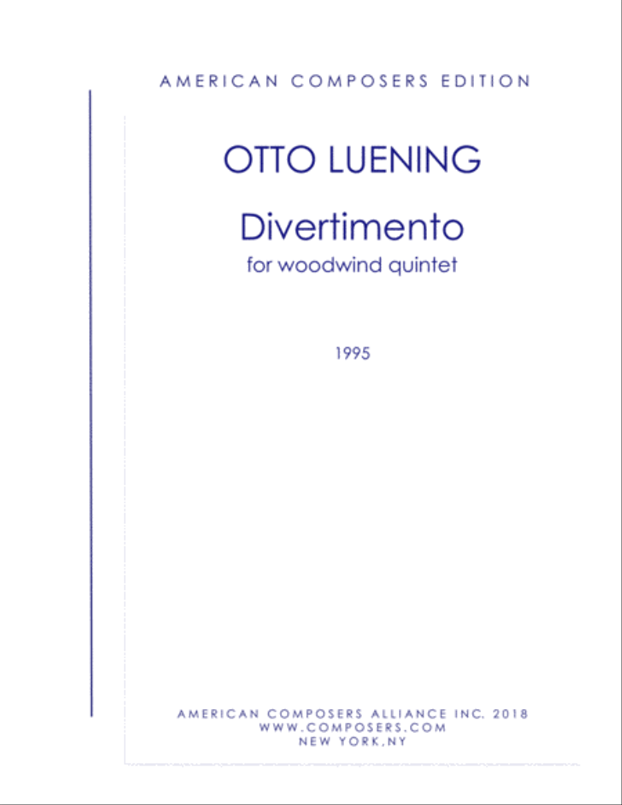 [Luening] Divertimento Woodwind Quintet scores gallery preview page 1