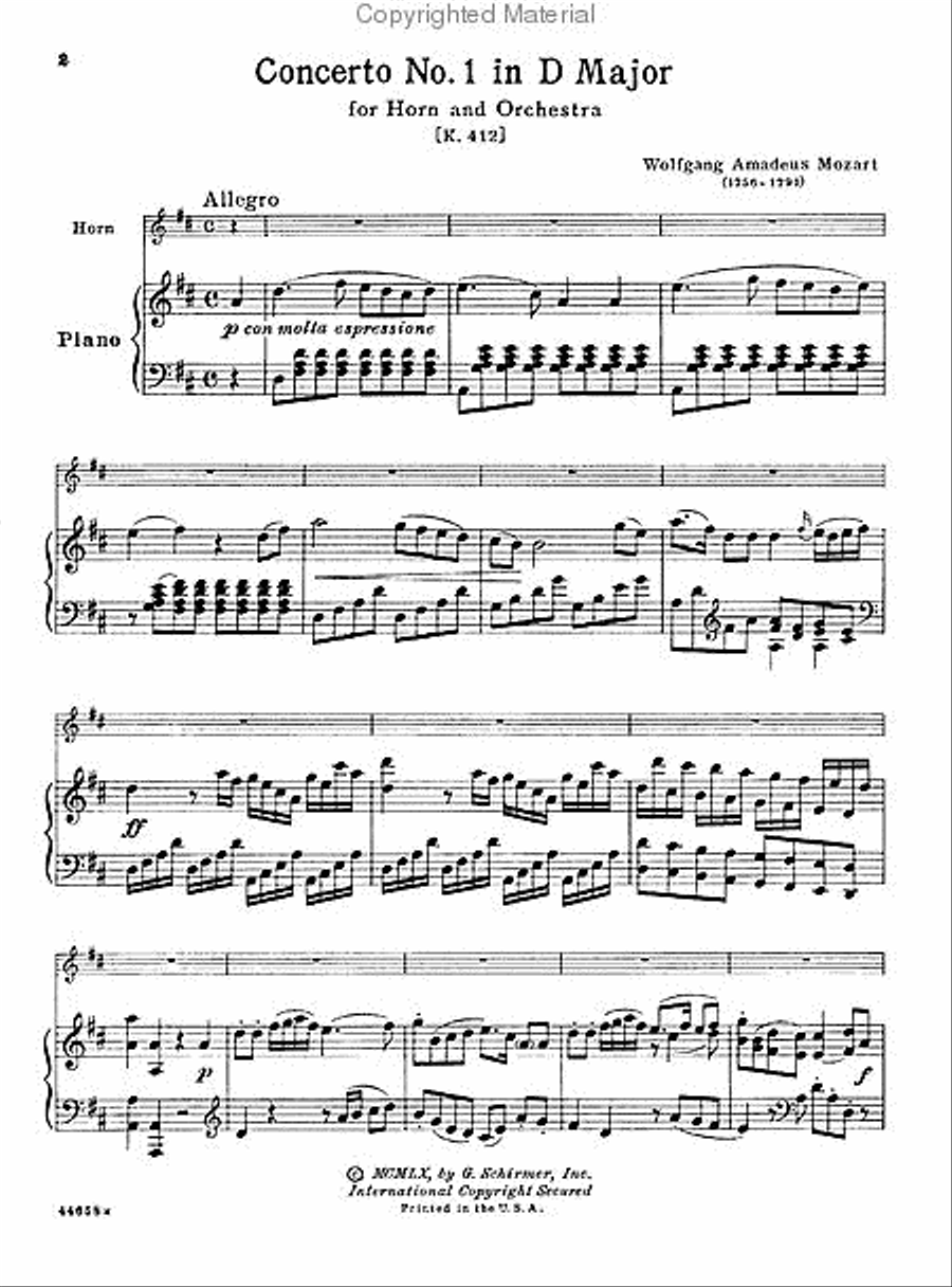Four Horn Concertos and Concert Rondo Piano Accompaniment scores gallery preview page 4
