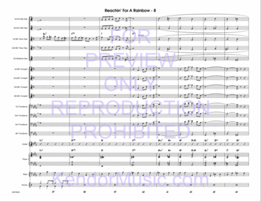 Reachin' For A Rainbow (Full Score) Jazz Ensemble scores gallery preview page 9
