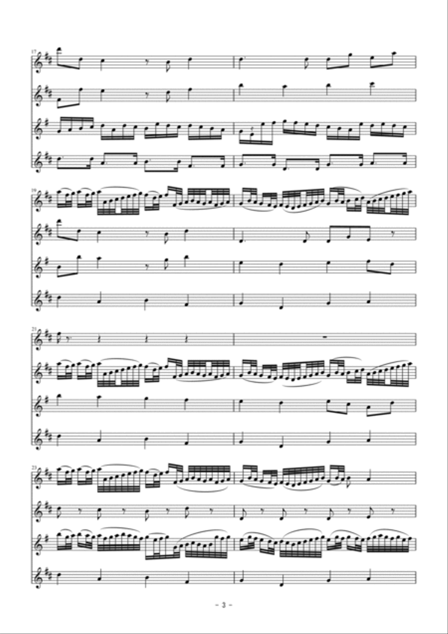 Pachelbel's Canon for flute quartet Flute Quartet scores gallery preview page 3