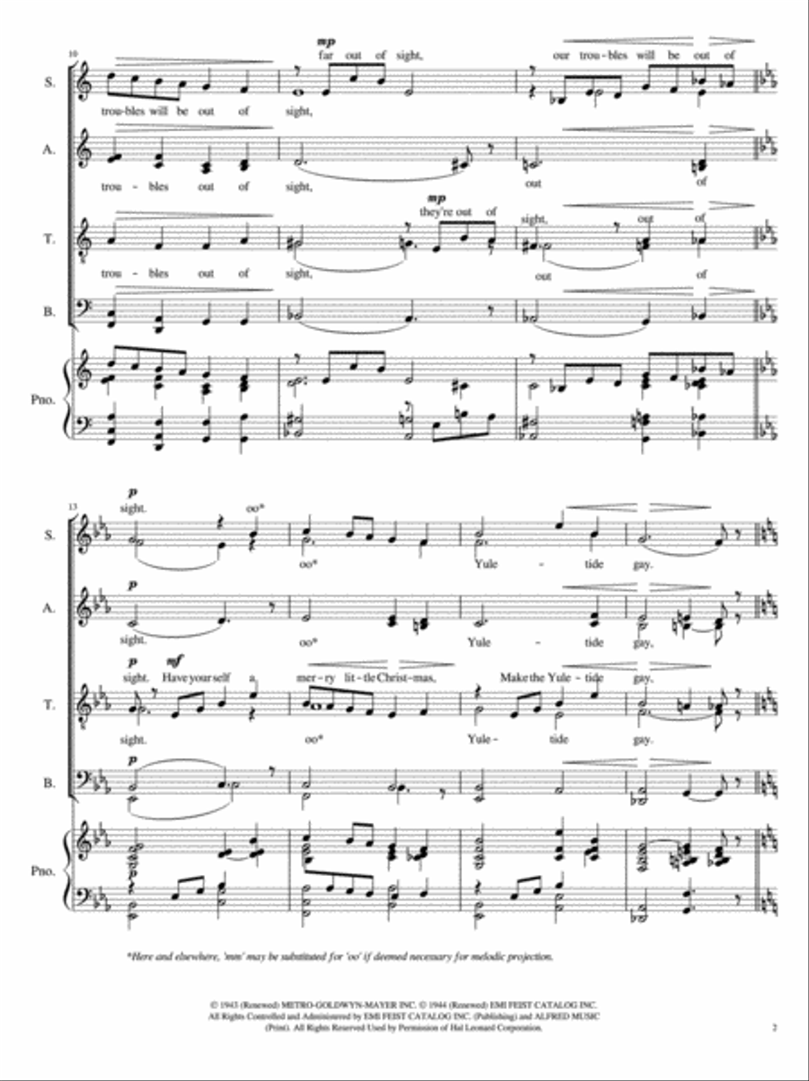 Have Yourself A Merry Little Christmas from MEET ME IN ST. LOUIS 4-Part scores gallery preview page 2