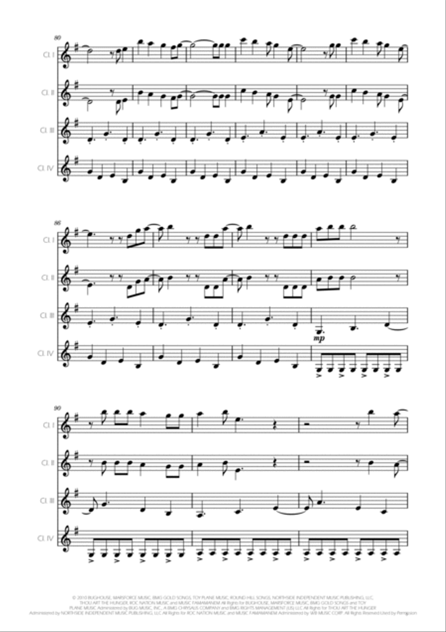 Marry You Clarinet Quartet scores gallery preview page 6