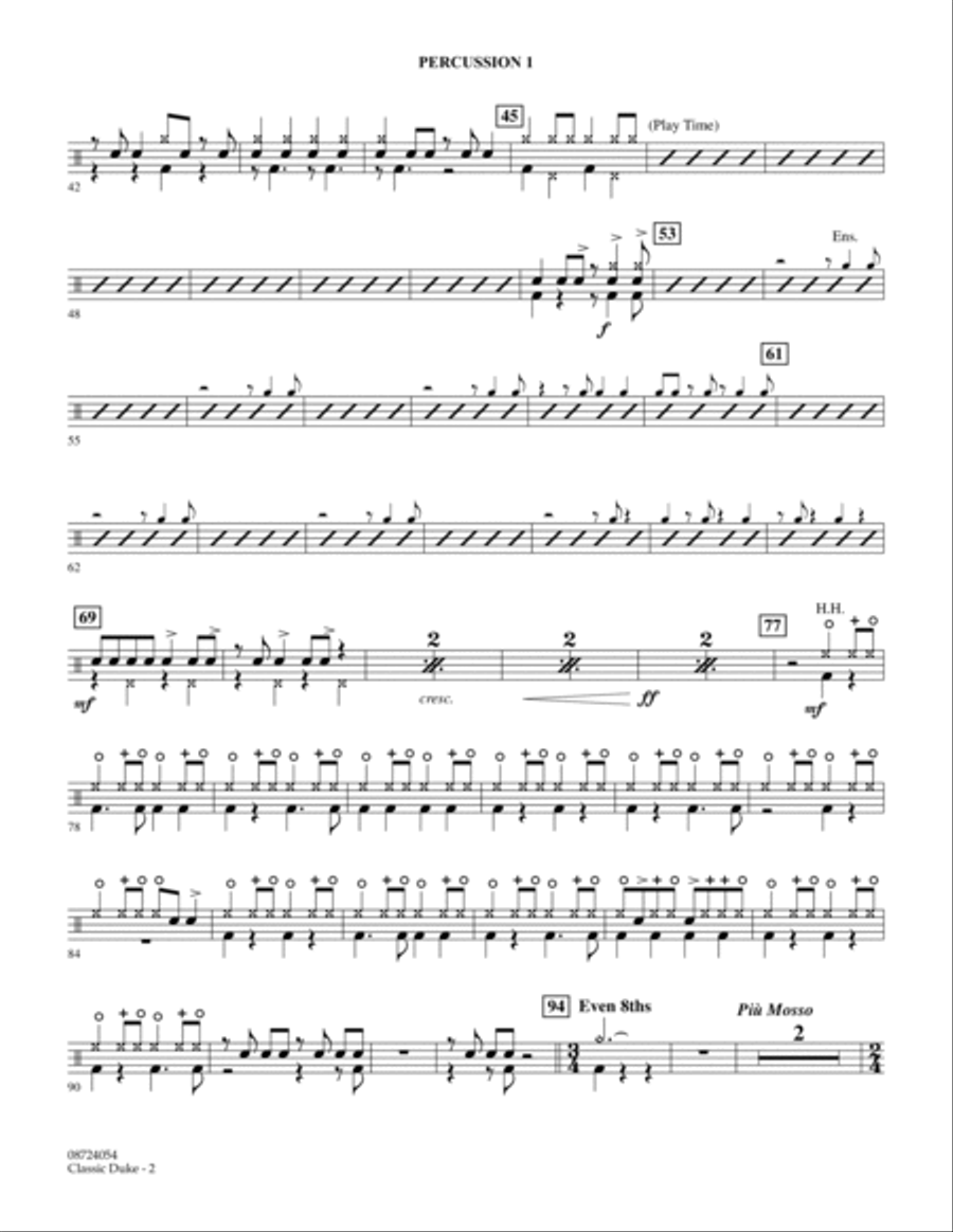 Classic Duke - Percussion 1 Concert Band scores gallery preview page 2