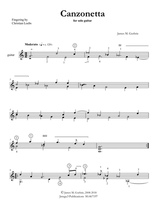 Guthrie: Canzonetta for Solo Guitar