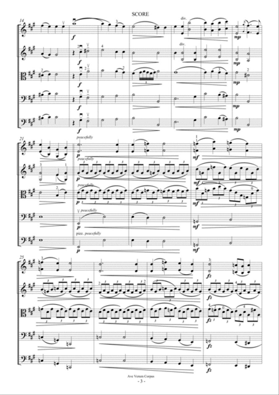 Ave Verum Corpus - For String Orchestra String Orchestra scores gallery preview page 3