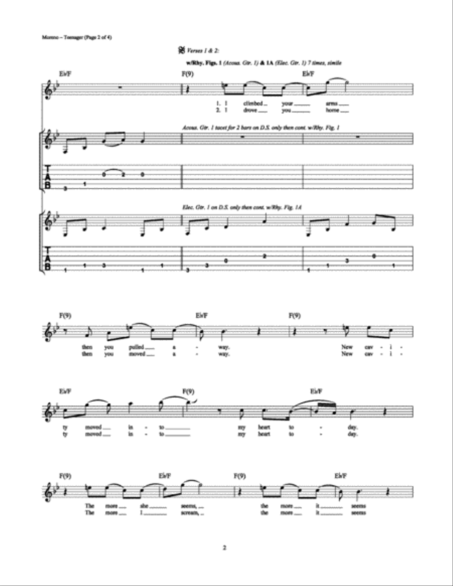 Teenager Electric Guitar scores gallery preview page 2