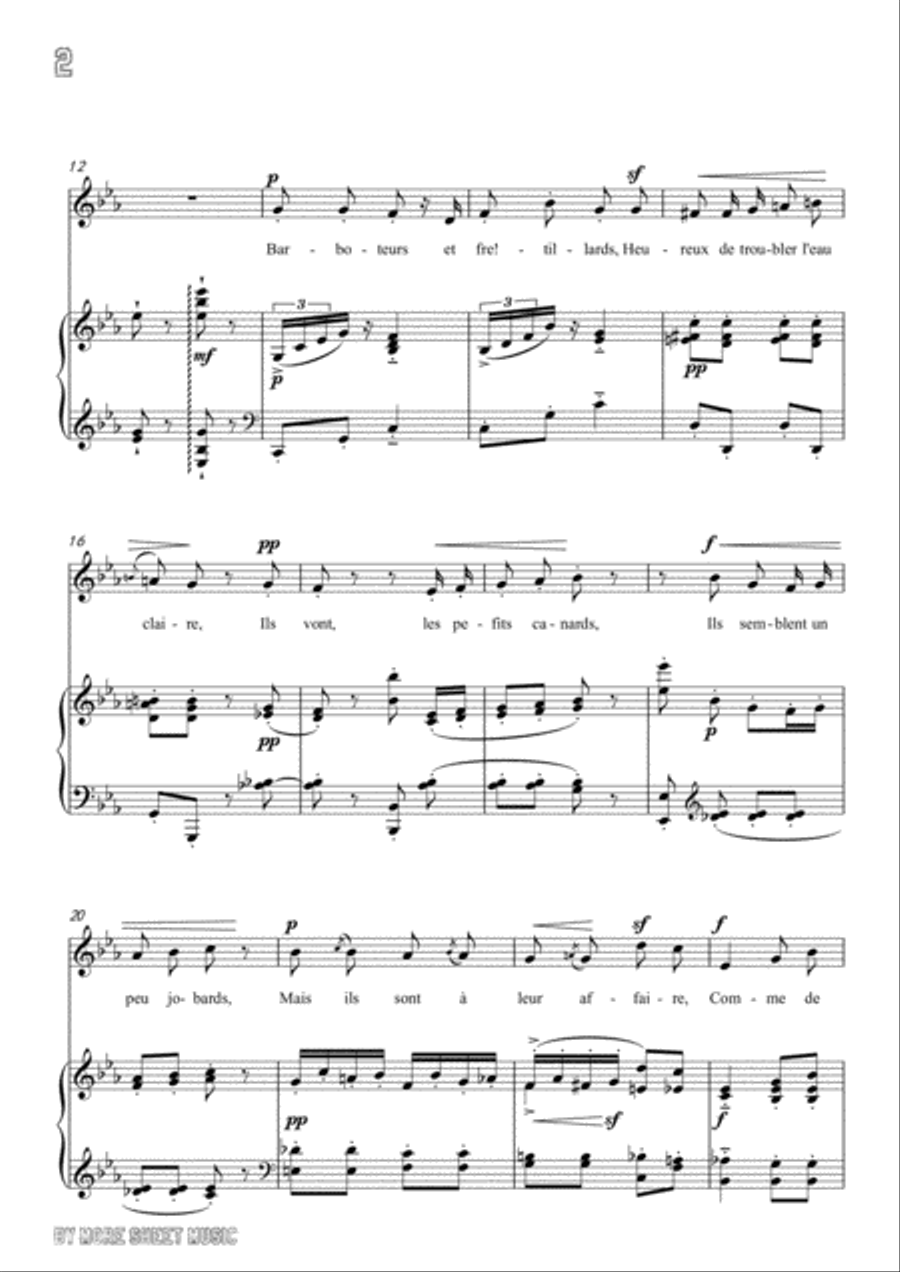Chabrier-Villanelle des petits canards in E flat Major,for voice and piano Voice Solo scores gallery preview page 4