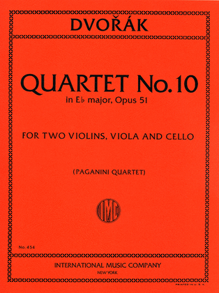 Book cover for Quartet No. 10 In E Flat Major, Opus 51