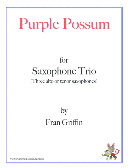 Purple Possum for Saxophone Trio image number null