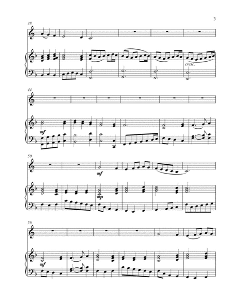 Come, Thou Long Expected Jesus (treble F instrument solo) Horn scores gallery preview page 4