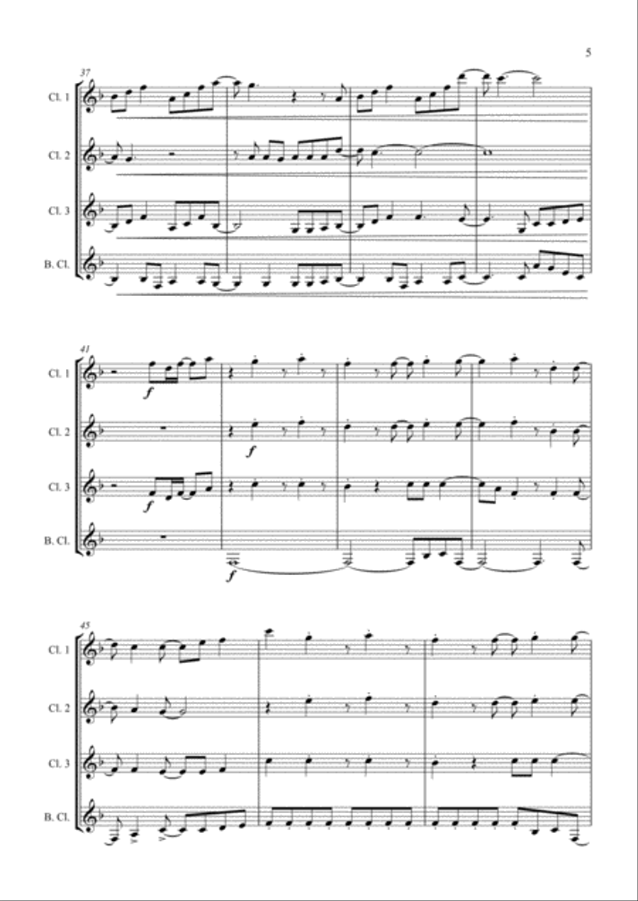Jump Jump Clarinet Quartet scores gallery preview page 5