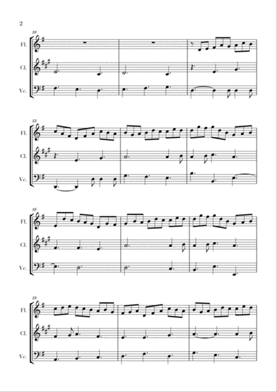 Bach - Jesus bleibet meine Freude for Flute, Clarinet and Cello Small Ensemble scores gallery preview page 2