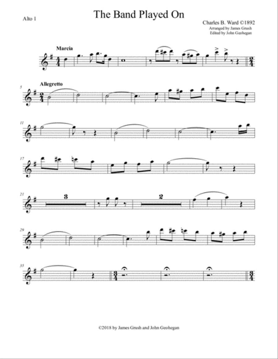 The Band Played On for Recorder Octet Recorder scores gallery preview page 5