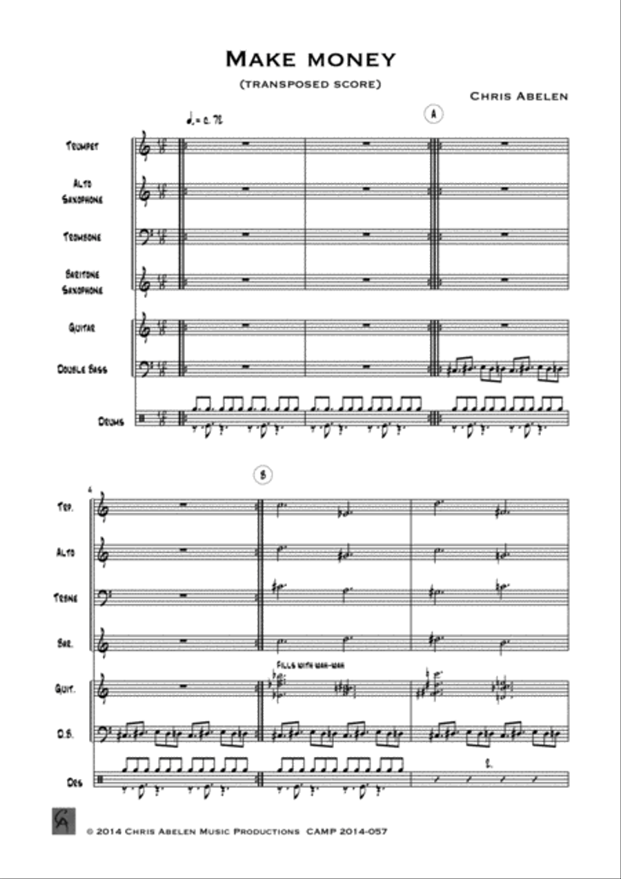 Make money Jazz Ensemble scores gallery preview page 3