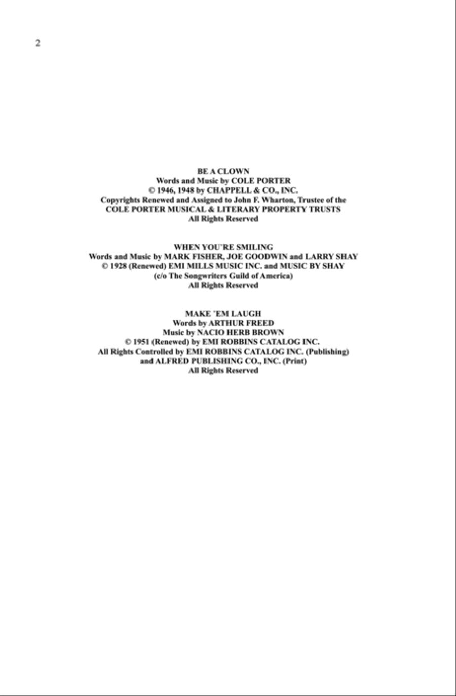 Make 'Em Laugh: A Medley of Comic Songs 4-Part scores gallery preview page 2