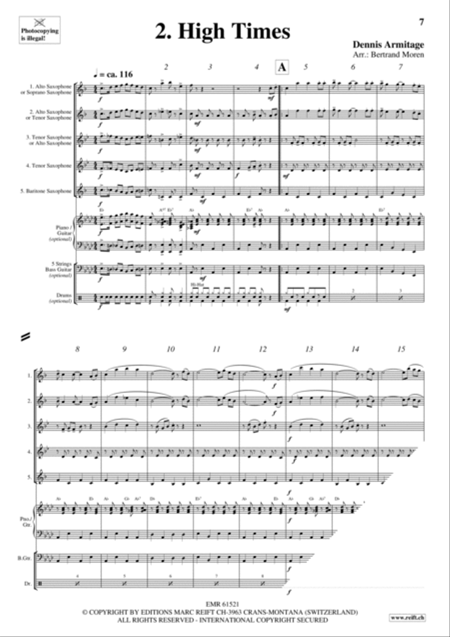 Beer Party Saxophone Quintet scores gallery preview page 4