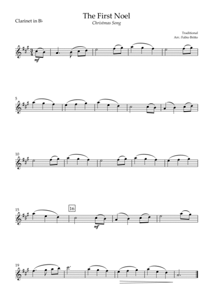 The First Noel (Christmas Song) for Clarinet in Bb & Bass Clarinet in Bb Duo image number null