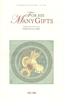 Book cover for For His Many Gifts - SATB
