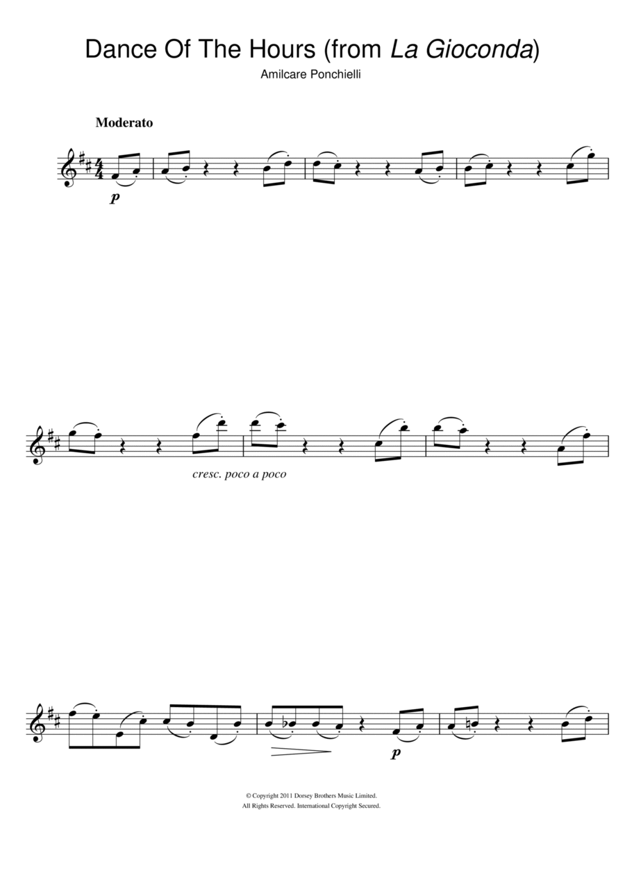 Dance Of The Hours (from La Gioconda) Flute Solo scores gallery preview page 1