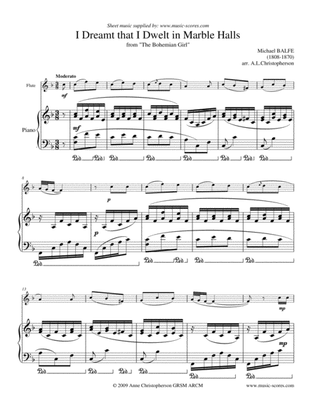 Marble Halls, from "The Bohemian Girl" - Flute and Piano - F major