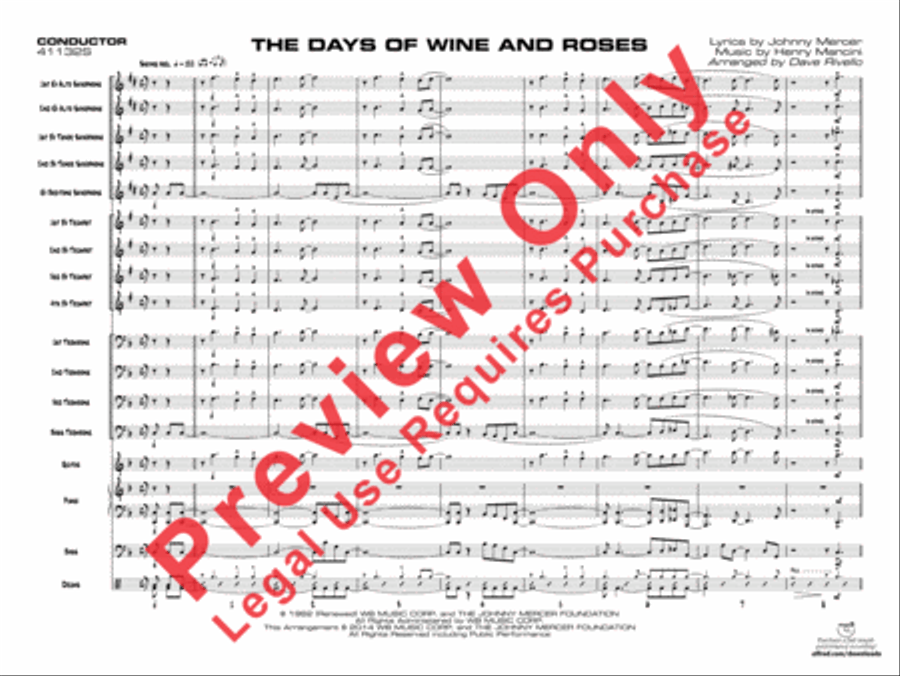 The Days of Wine and Roses Jazz Ensemble scores gallery preview page 20