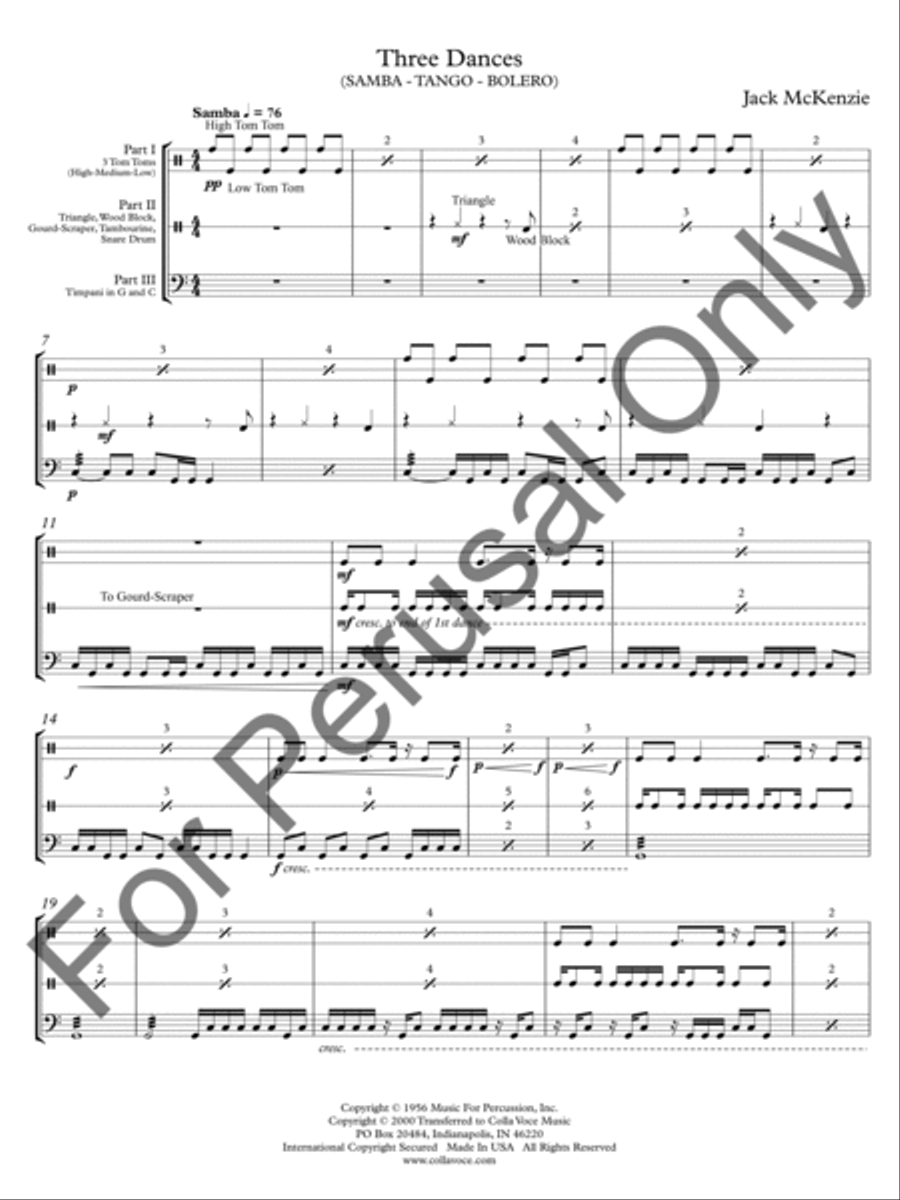 Three Dances Percussion scores gallery preview page 3