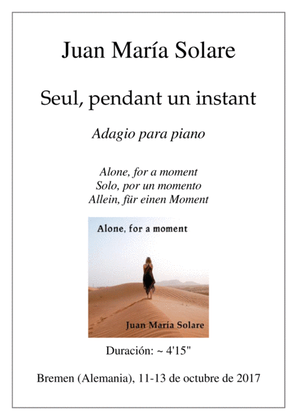Book cover for Seul, pendant un instant [piano]