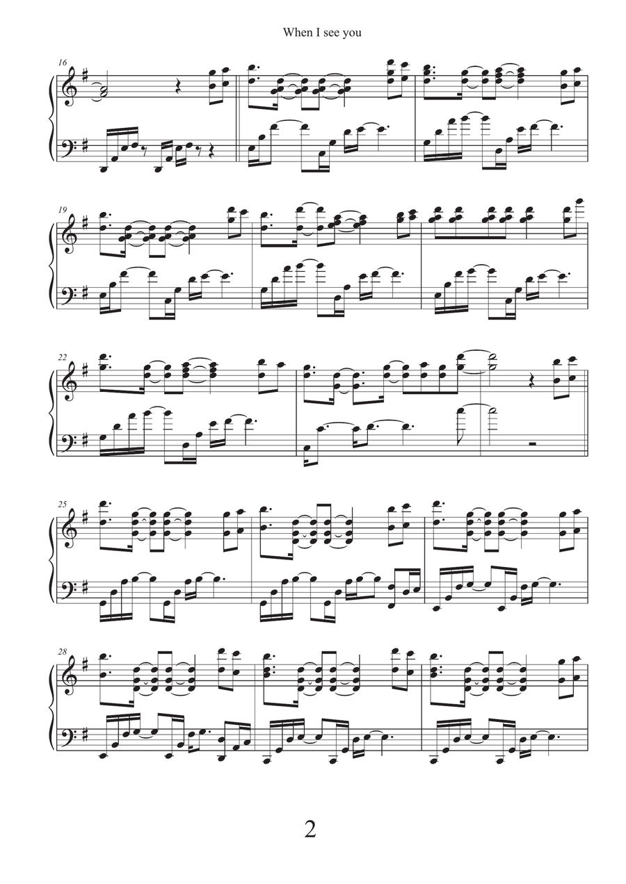 When I See You When I See You Piano Solo scores gallery preview page 2