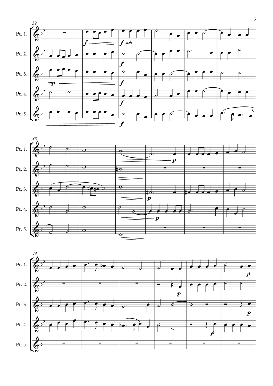 Monteverdi - The Third Book of Madrigals - No 10 Poi ch'ella Brass Ensemble scores gallery preview page 5